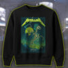 metallica m72 tour sweatshirt skeleton horse rider neon art houston show 2025 death reaper concert print 1