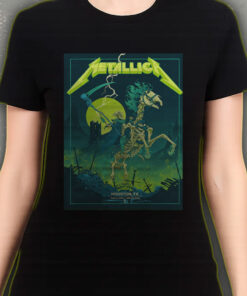 metallica m72 tour t shirt grim reaper horseman design skeleton rider official band merch houston tx june 14 2025 2