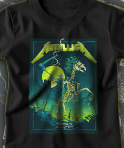 metallica m72 tour t shirt grim reaper horseman design skeleton rider official band merch houston tx june 14 2025