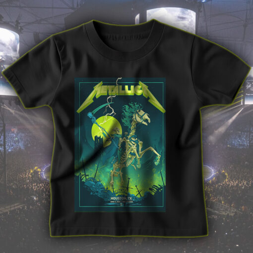 metallica m72 tour t shirt grim reaper horseman design skeleton rider official band merch houston tx june 14 2025 5