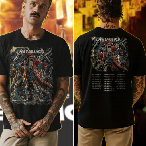 metallica m72 tour t shirt june 6 2025 tampa florida pirate skeleton crew artwork raymond james stadium concert tee 4