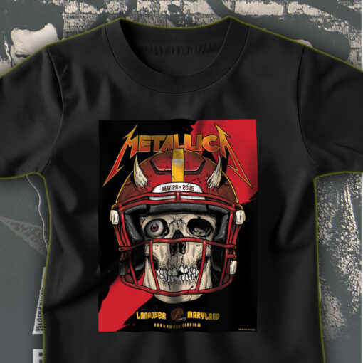 metallica m72 tour t shirt may 28 2025 landover md skull football helmet design northwest stadium show 1