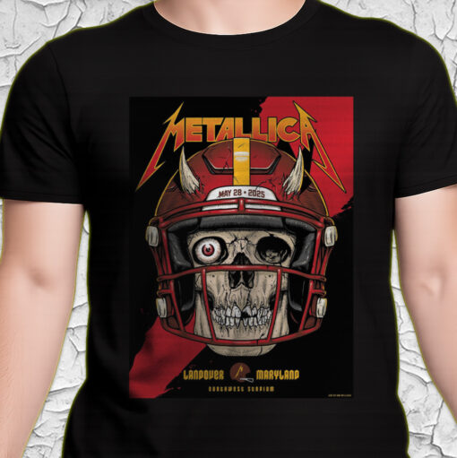metallica m72 tour t shirt may 28 2025 landover md skull football helmet design northwest stadium show 2