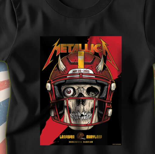 metallica m72 tour t shirt may 28 2025 landover md skull football helmet design northwest stadium show 4