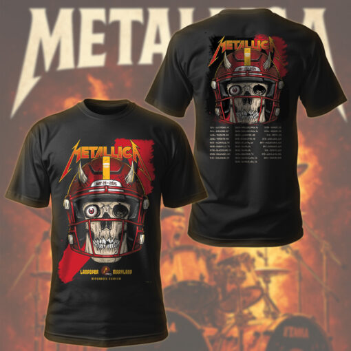 metallica m72 tour t shirt may 28 2025 landover md skull football helmet design northwest stadium show
