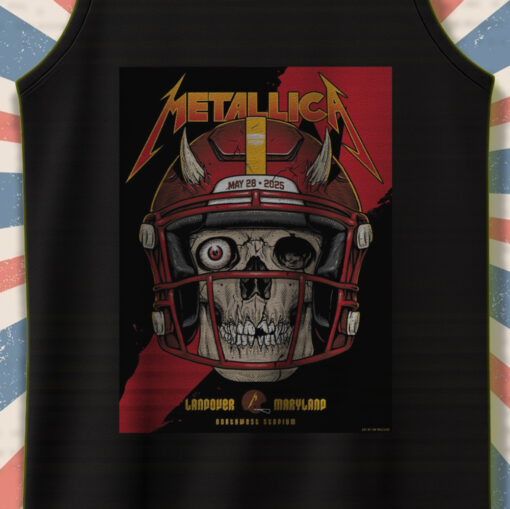 metallica m72 tour tank top may 28 2025 landover md skull football helmet graphic northwest stadium merch 4