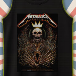 metallica m72 tour tank top north america 2025 skeleton throne crown artwork limited concert merch 2