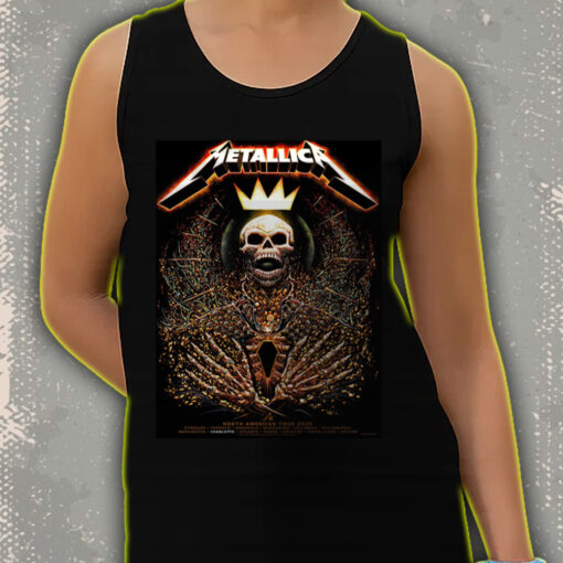 metallica m72 tour tank top north america 2025 skeleton throne crown artwork limited concert merch 3