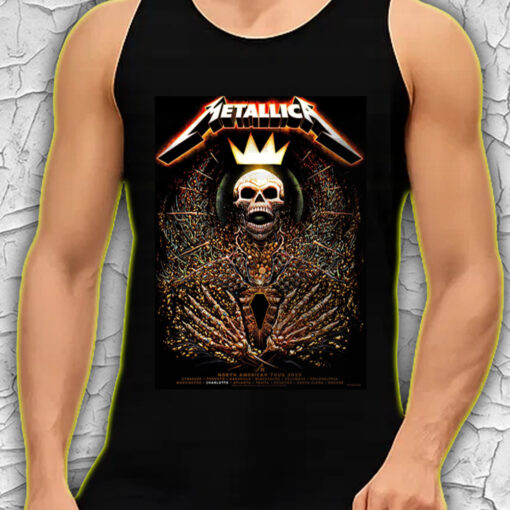 metallica m72 tour tank top north america 2025 skeleton throne crown artwork limited concert merch 4