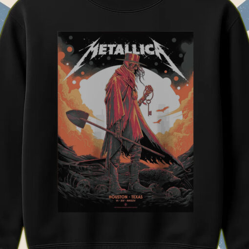 metallica m72 world tour sweatshirt june 14 2025 houston texas exclusive reaper graphic 2