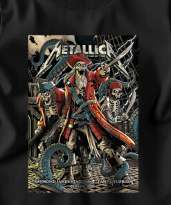 metallica m72 world tour t shirt june 6 2025 tampa florida raymond james stadium pirate skeleton crew design 2