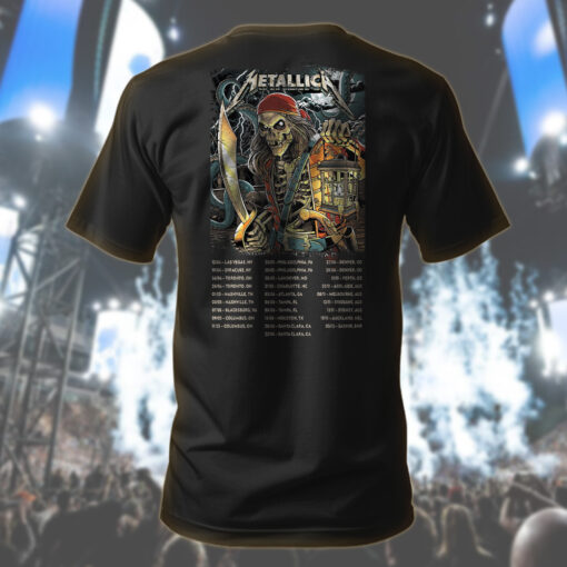 metallica m72 world tour t shirt june 8 2025 tampa fl raymond james stadium pirate skeleton concert art 2
