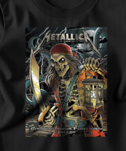 metallica m72 world tour t shirt june 8 2025 tampa fl raymond james stadium pirate skeleton concert art 4