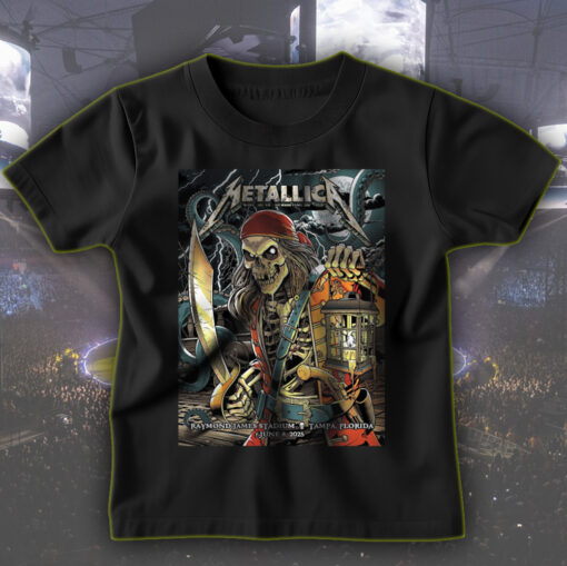 metallica m72 world tour t shirt june 8 2025 tampa fl raymond james stadium pirate skeleton concert art