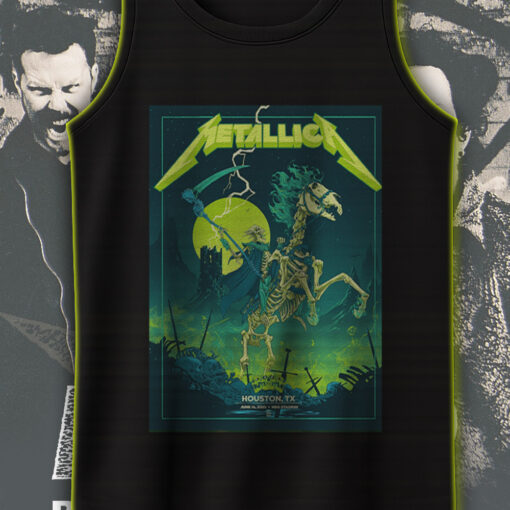 metallica m72 world tour tank top june 14 2025 houston tx nrg stadium skeleton grim rider concert shirt 1