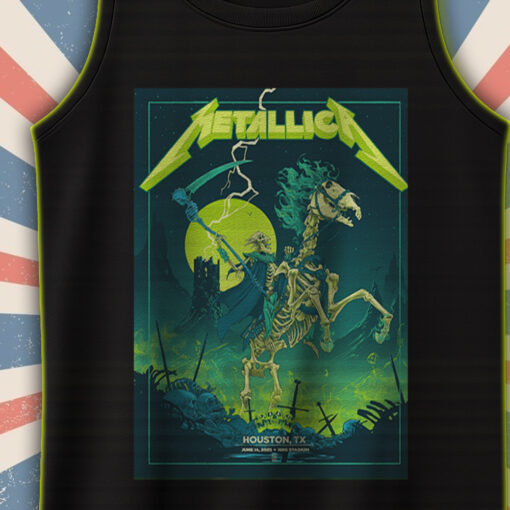 metallica m72 world tour tank top june 14 2025 houston tx nrg stadium skeleton grim rider concert shirt 2