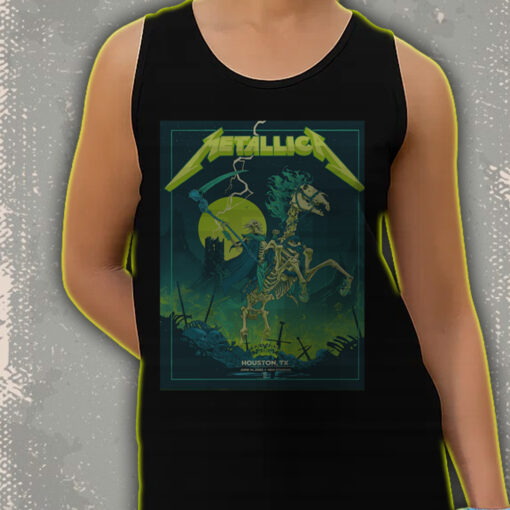 metallica m72 world tour tank top june 14 2025 houston tx nrg stadium skeleton grim rider concert shirt 3