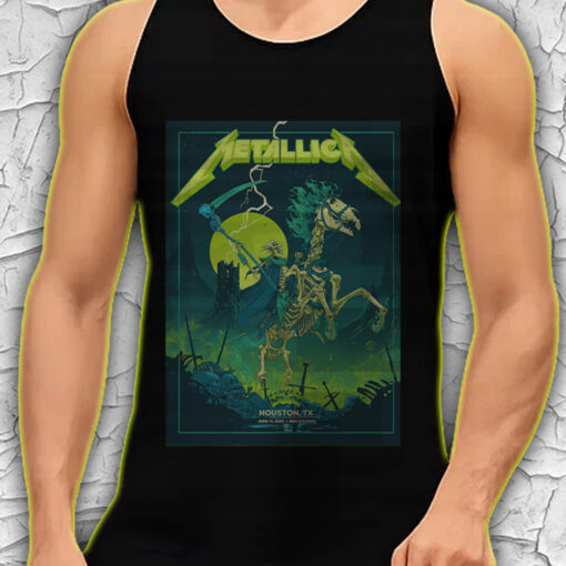 metallica m72 world tour tank top june 14 2025 houston tx nrg stadium skeleton grim rider concert shirt 4
