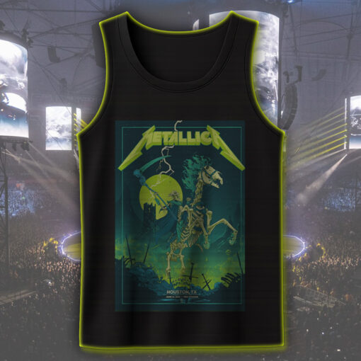 metallica m72 world tour tank top june 14 2025 houston tx nrg stadium skeleton grim rider concert shirt