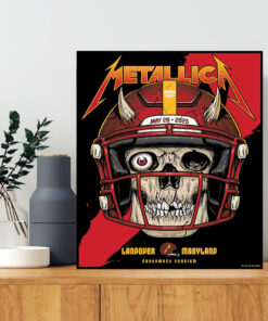 metallica may 28 2025 poster landover stadium skeleton helmet art m72 tour canvas print 1