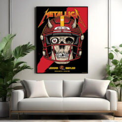 metallica may 28 2025 poster landover stadium skeleton helmet art m72 tour canvas print