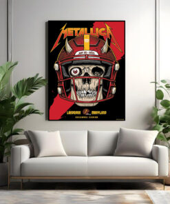 metallica may 28 2025 poster landover stadium skeleton helmet art m72 tour canvas print