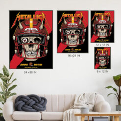 metallica may 28 2025 poster landover stadium skeleton helmet art m72 tour canvas print