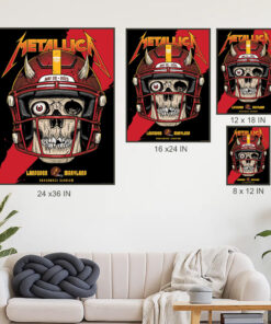 metallica may 28 2025 poster landover stadium skeleton helmet art m72 tour canvas print