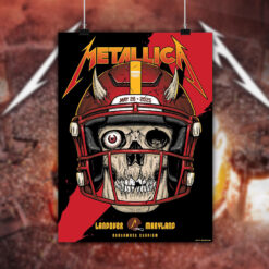 metallica may 28 2025 poster landover stadium skeleton helmet art m72 tour canvas print