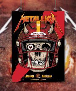 metallica may 28 2025 poster landover stadium skeleton helmet art m72 tour canvas print