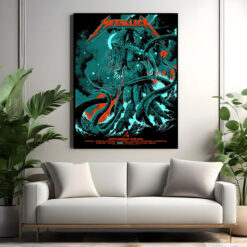 metallica north american tour 2025 poster cthulhu monster m72 artwork official canvas print