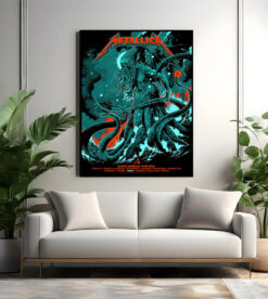 metallica north american tour 2025 poster cthulhu monster m72 artwork official canvas print