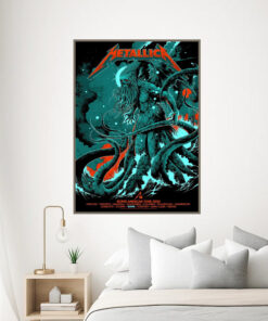 metallica north american tour 2025 poster cthulhu monster m72 artwork official canvas print 3