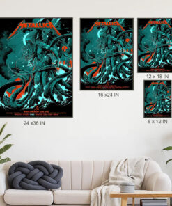 metallica north american tour 2025 poster cthulhu monster m72 artwork official canvas print