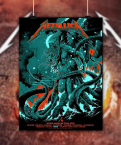 metallica north american tour 2025 poster cthulhu monster m72 artwork official canvas print