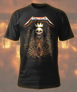 metallica north american tour 2025 shirt skeleton king crown design m72 world tour official apparel 1