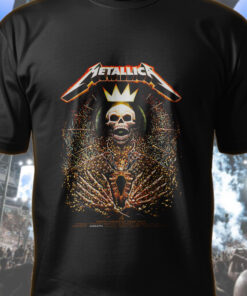 metallica north american tour 2025 shirt skeleton king crown design m72 world tour official apparel 1