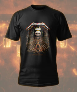 metallica north american tour 2025 shirt skeleton king crown design m72 world tour official apparel