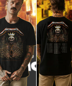 metallica north american tour 2025 shirt skeleton king crown design m72 world tour official apparel 4
