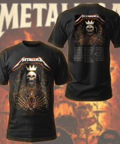 metallica north american tour 2025 shirt skeleton king crown design m72 world tour official apparel
