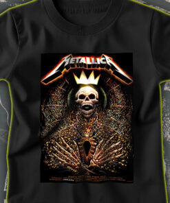metallica north american tour 2025 t shirt skeleton king crown design m72 tour official cities edition 1