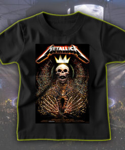 metallica north american tour 2025 t shirt skeleton king crown design m72 tour official cities edition