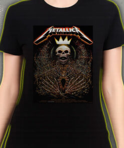 metallica north american tour 2025 t shirt skeleton king crown design m72 tour official cities edition 3