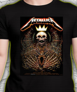 metallica north american tour 2025 t shirt skeleton king crown design m72 tour official cities edition 4