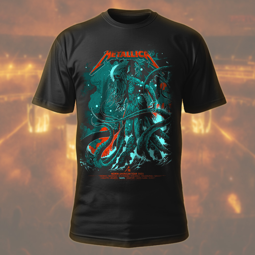 metallica north american tour shirt 2025 cthulhu sea monster art m72 collector merch tee hoodie more 1