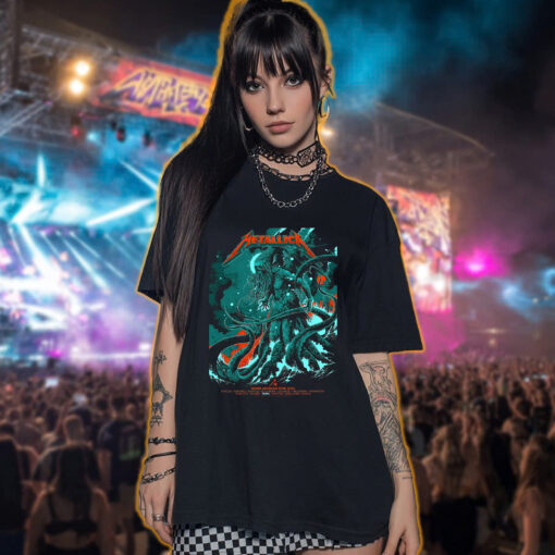 metallica north american tour shirt 2025 cthulhu sea monster art m72 collector merch tee hoodie more 2