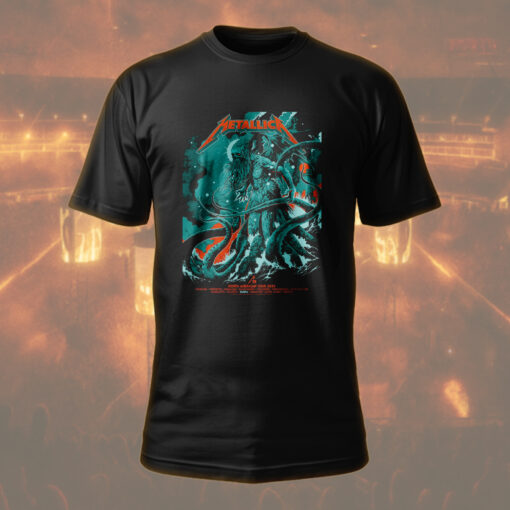 metallica north american tour shirt 2025 cthulhu sea monster art m72 collector merch tee hoodie more
