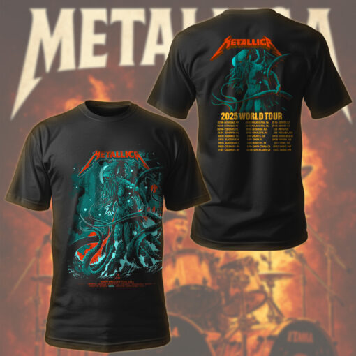 metallica north american tour shirt 2025 cthulhu sea monster art m72 collector merch tee hoodie more