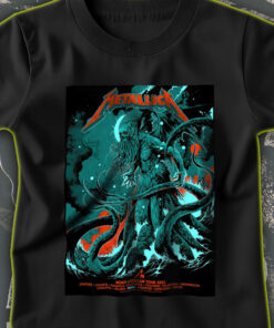 metallica north american tour t shirt 2025 cthulhu sea monster design m72 tour cities collector shirt 1