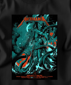 metallica north american tour t shirt 2025 cthulhu sea monster design m72 tour cities collector shirt 2